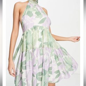 NWT! ASOS design Halter Neck Babydoll Dress size 6